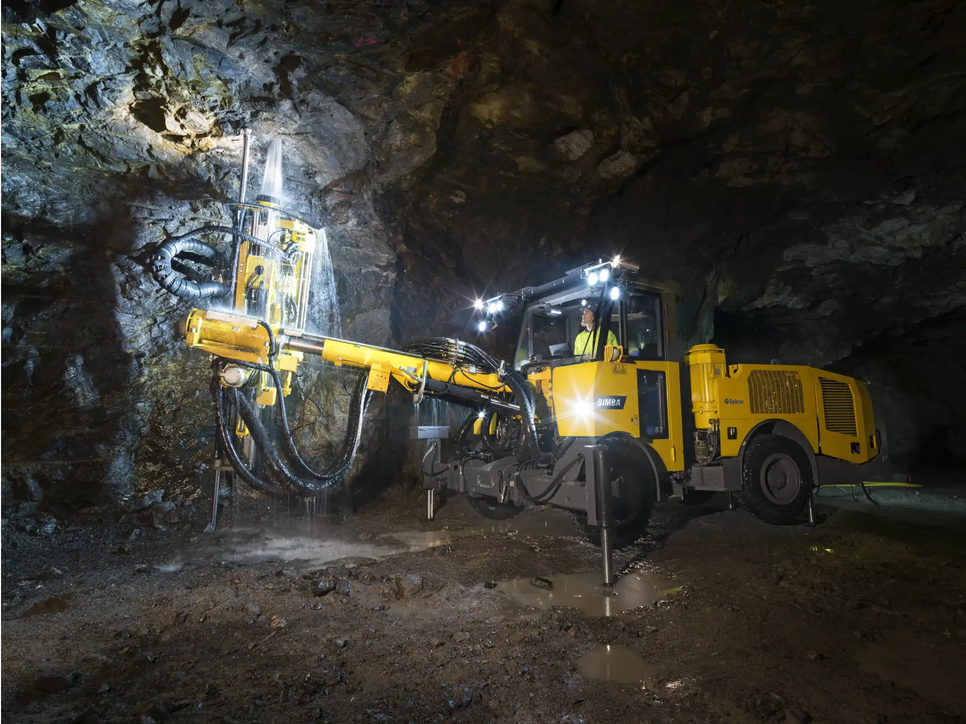 Equipo minero en operación